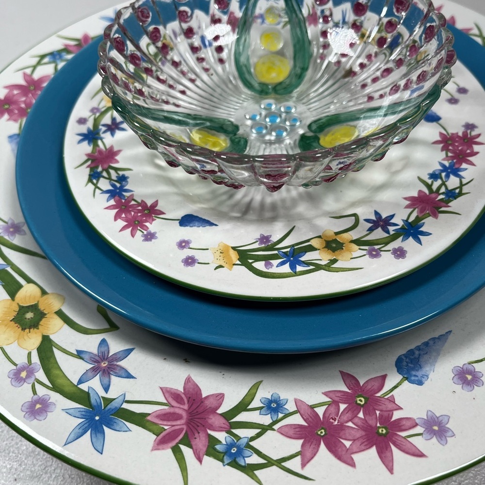 10 inch,  pastel, floral, garden glass Art flower - Picture 4 of 6